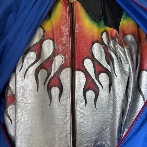 1974 East West Musical instruments custom flame leather jacket - Picture 4 of 16